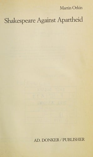Shakespeare against apartheid