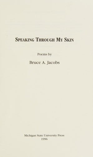 Speaking through my skin: poems