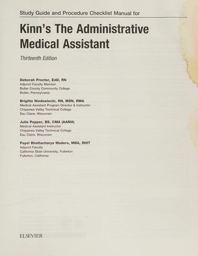 Study Guide for Kinn's the Administrative Medical Assistant: An Applied Learning Approach