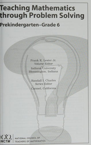 Teaching Mathematics Through Problem Solving: Prekindergarten-Grade 6