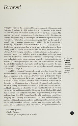 Universal experience: art, life, and the tourist's eye