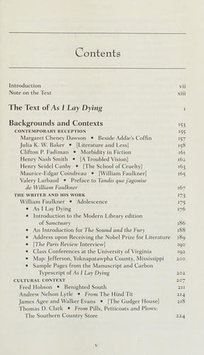 As I Lay Dying: Authoritative Text, Backgrounds and Contexts, Criticism