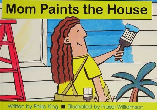 Mom paints the house