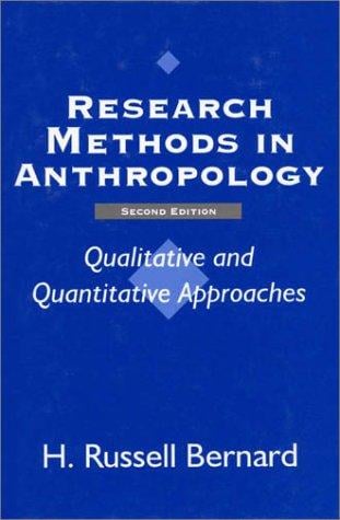 Research methods in anthropology: qualitative and quantitative approaches