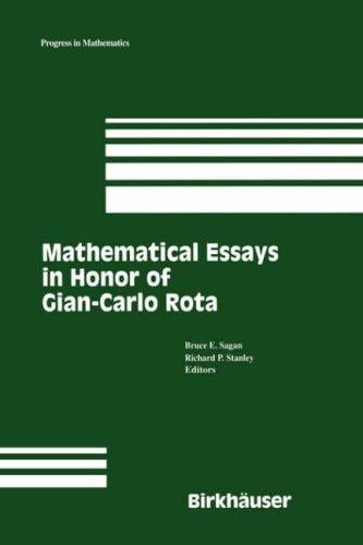 Mathematical essays in honor of Gian-Carlo Rota