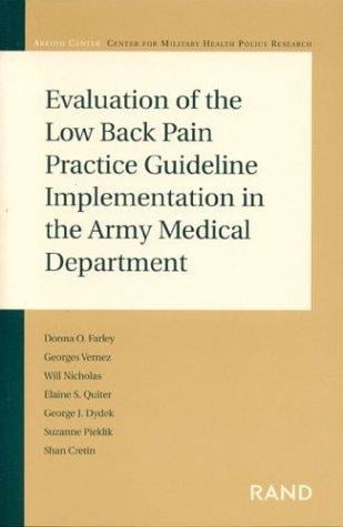 Evaluation of the Low Back Pain Practice Guideline Implementation in the Army Medical Department