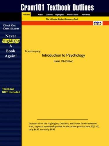 Introduction to Psychology (Cram101 Textbook Outlines - Textbook NOT Included)