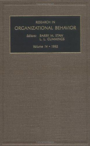 Research in Organizational Behaviour: Vol 14 (Research in Organizational Behavior)
