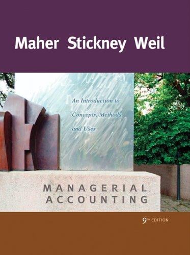 Managerial accounting: an introduction to concepts, methods, and uses