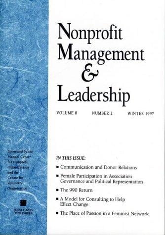 Nonprofit Mngmt Ldrshp V08 2 Spring 98