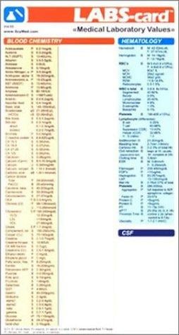 LABS- card: Medical Laboratory Values