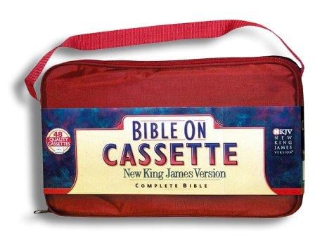 NKJV Bible on Cassette - Complete: 48 Cassettes - Burgundy Carrying Case