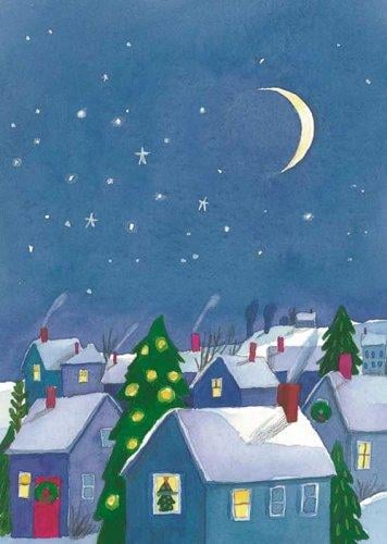Snowy Houses Boxed Holiday Card (3532)