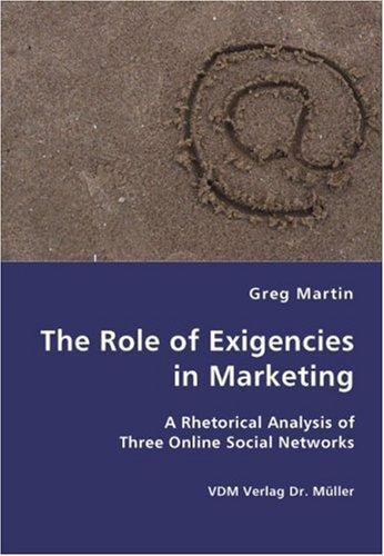 The Role of Exigencies in Marketing - A Rhetorical Analysis of  Three Online Social Networks