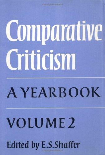Comparative Criticism: A Yearbook (Comparative Criticism)