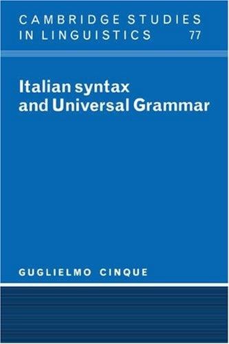 Italian syntax and universal grammar