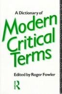 A Dictionary of modern critical terms