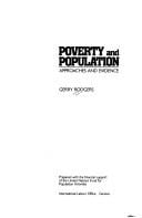 Poverty and population: approaches and evidence /Gerry Rodgers.. --