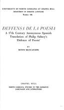 Deffensa de la poesia: a XVII century anonymous Spanish translation of Philip Sidney's Defence of poesie