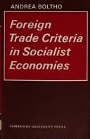 Foreign trade criteria in socialist economies.