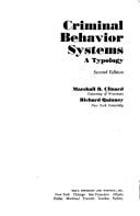Criminal behavior systems: a typology
