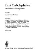 Plant Carbohydrates I: Intracellular Carbohydrates (Encyclopedia of Plant Physiology New Series)