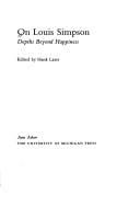 On Louis Simpson: Depths Beyond Happiness (Under Discussion)