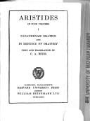 Aristides in four volumes.