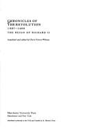 Chronicles of the Revolution 1397-1400: The Reign of Richard II (Manchester Medieval Sources Series)
