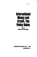 International Money and Credit: The Policy Roles