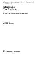 International tax avoidance: A study (International series of the Rotterdam Institute for Fiscal Studies, Erasmus University, Rotterdam ; no. 1)
