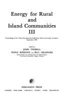 Energy for Rural and Island Communities III: Proceedings
