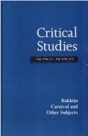 Bakhtin: Carnival And Other Subjects.(Critical Studies 3/2 and 4) (Critical Studies)