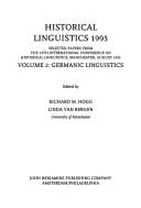 Historical linguistics 1995: selected papers from the 12th International Conference on Historical Linguistics, Manchester, August 1995.