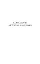 La philosophie à lʹépreuve du quotidien