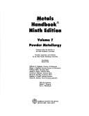 A S M Handbook: Powder Metallurgy (Asm Handbook)
