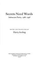 Secrets Need Words: Indonesian Poetry, 1966-1998 (Ohio RIS Southeast Asia Series)
