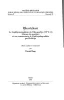Le Saṃkhyāsamuddeśa du Vākyapadīya (VP 3.11) (théorie du nombre) et son commentaire le Prakīrṇakaprakāśa par Helārāja