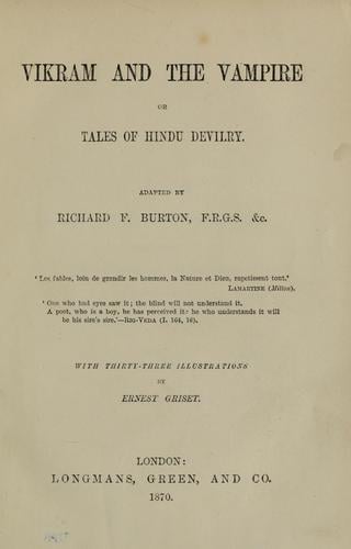 Vikram and the vampire: or, Tales of Hindu devilry.