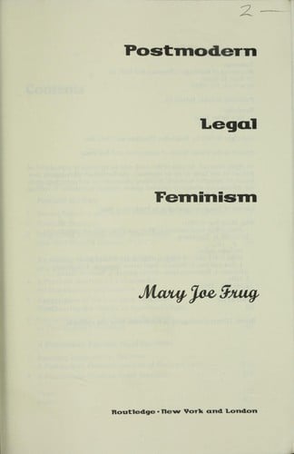 Postmodern legal feminism