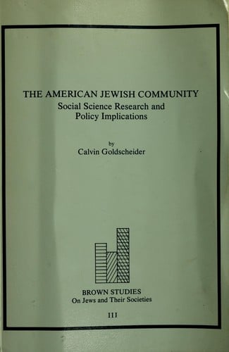 The American Jewish community: social science research and policy implications