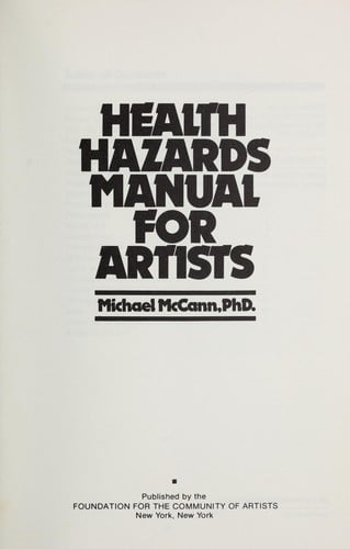 Health hazards manual for artists