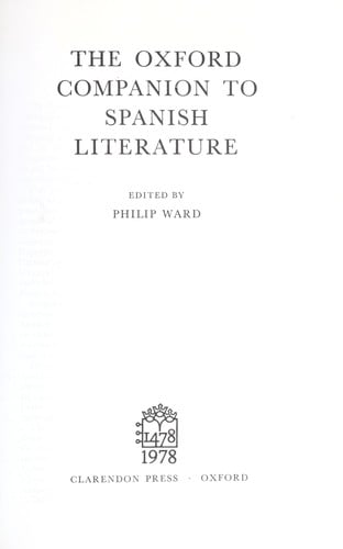 The Oxford companion to Spanish literature