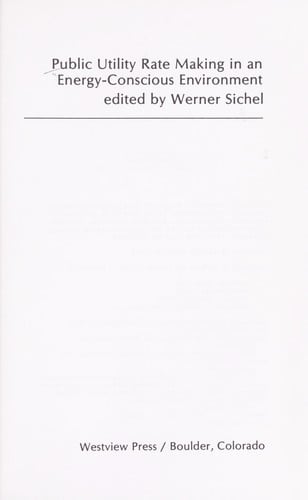 Public utility rate making in an energy conscious environment