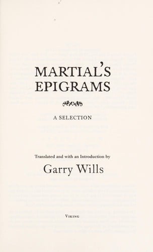 Martial's Epigrams: a selection