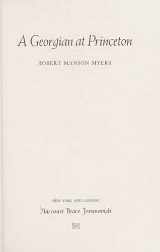 A Georgian at Princeton