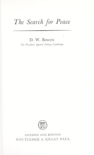 The search for peace