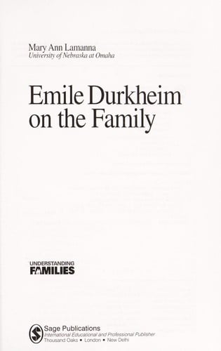 Emile Durkheim on the family
