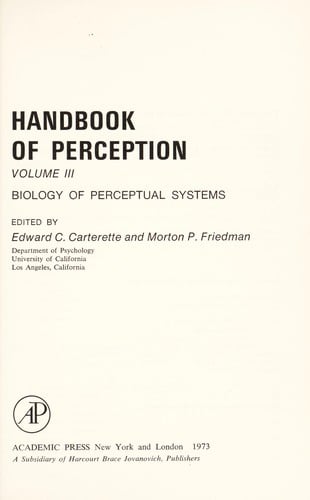 Biology of perceptual systems.