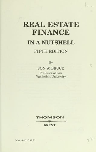 Real estate finance in a nutshell